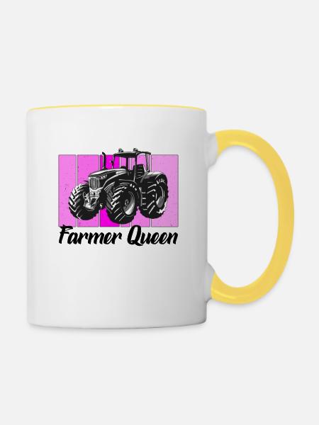 Farmer queen - Tasse zweifarbig - Weiß/Gelb