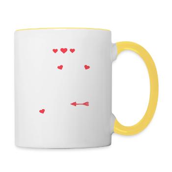Beste Freunde Geschenk Süßer Spruch Beste Freundin - Tasse zweifarbig - Weiß/Gelb - Rechts