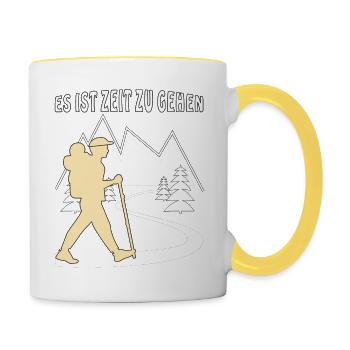 PILGER ES IST ZEIT ZU GEHEN - Tasse zweifarbig - Weiß/Gelb - Rechts