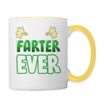 Funny bonus stepdad design for stepfather - Contrasting Mug - white/yellow - Right