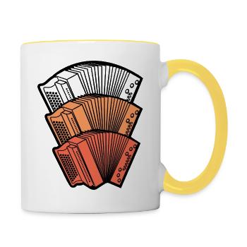 Styrian harmonica accordion musicians gift - Contrasting Mug - white/yellow - Right