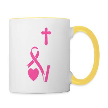 Faith Hope Love - Tasse zweifarbig - Weiß/Gelb - Rechts