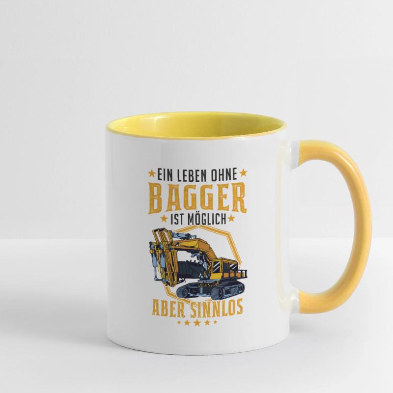 Baggerführer Bagger Spruch Baggerfahrer Geschenk Tasse zweifarbig