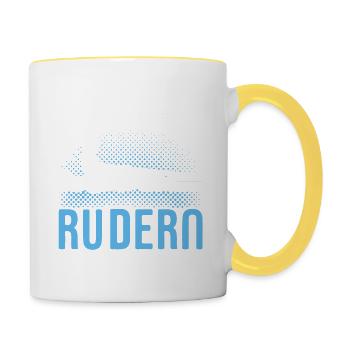 Mir Reicht's Ich Geh Rudern Ruderer Rudersport - Tasse zweifarbig - Weiß/Gelb - Rechts