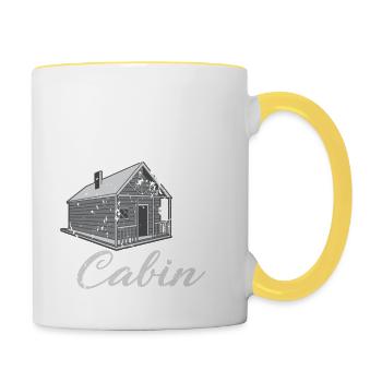 Life Is Better At The Cabin Camper Wanderer Hütte - Mug contrasté - blanc/jaune - Droite