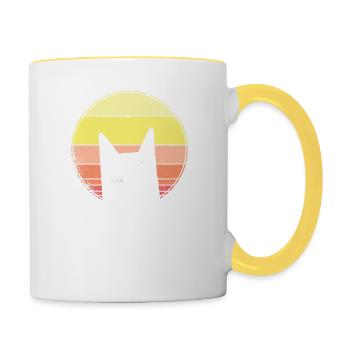 Funny Meme for I am not a Cat - Contrasting Mug - white/yellow - Right