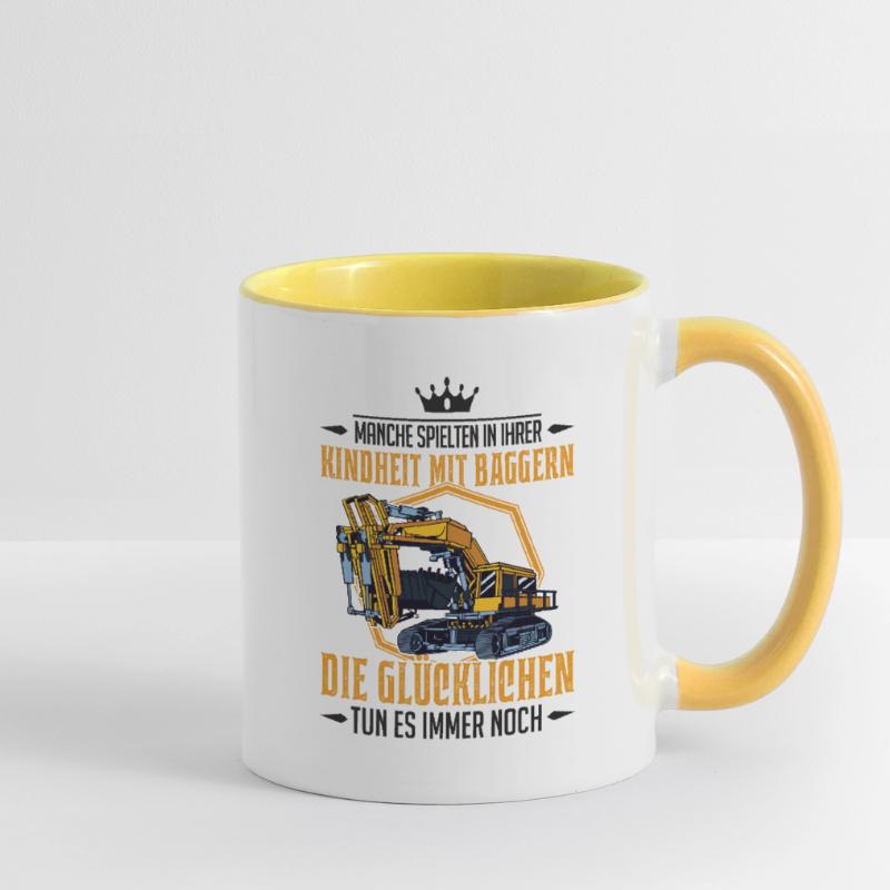 Baggerführer Bagger Spruch Baggerfahrer Geschenk Tasse zweifarbig