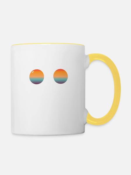 I am not a Cat - Funny Meme - Tasse zweifarbig - Weiß/Gelb
