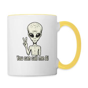Außerirdischer Alien Area Roswell Ufo Geschenk - Tasse zweifarbig - Weiß/Gelb - Rechts