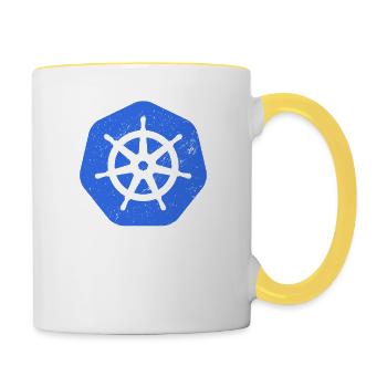 Kubernetes For ITler Computer Nerd Gift - Contrasting Mug - white/yellow - Right