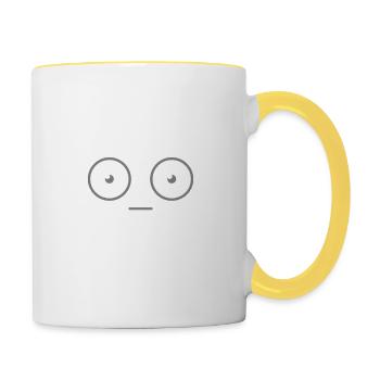Poker Pokern Pokerspieler Geschenk Pokerface - Tasse zweifarbig - Weiß/Gelb - Rechts