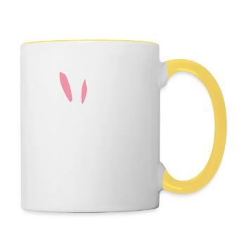 Lapins lapins couple lapins de Pâques Mr - Mug contrasté - blanc/jaune - Droite