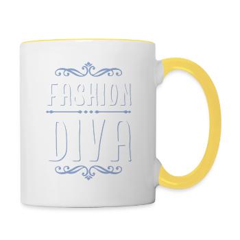 fashion diva - Contrasting Mug - white/yellow - Right