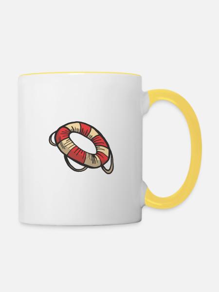 Mein Boot meine Regeln! - Tasse zweifarbig - Weiß/Gelb