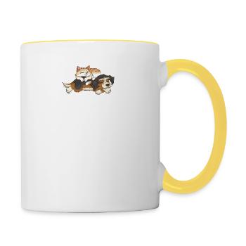 Tierarzt Tiermedizinische Hund Katze Tierärztin - Tasse zweifarbig - Weiß/Gelb - Rechts