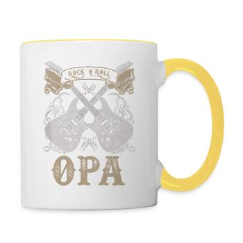 Rock n Roll Opa - Tasse zweifarbig - Weiß/Gelb - Rechts