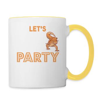 Gecko Gifts for Reptile Lovers & Holders - Contrasting Mug - white/yellow - Right