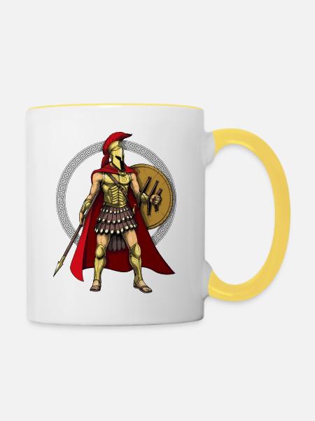 Spartan Warrior - Tasse zweifarbig - Weiß/Gelb