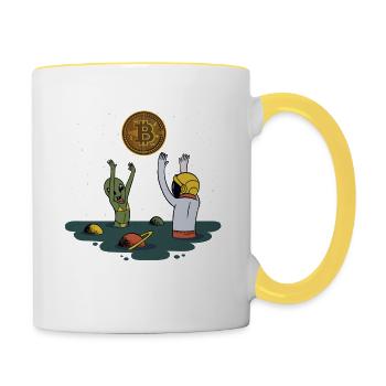 Bitcoins Trader Crypto Asset - Contrasting Mug - white/yellow - Right