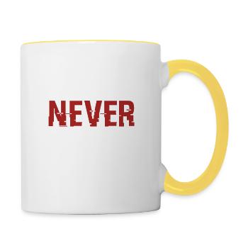 Les joueurs ne dorment jamais - Mug contrasté - blanc/jaune - Droite