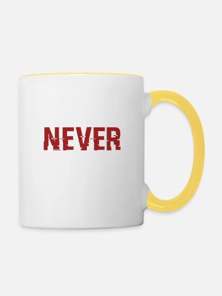 Gamer Never Sleep - Tasse zweifarbig - Weiß/Gelb