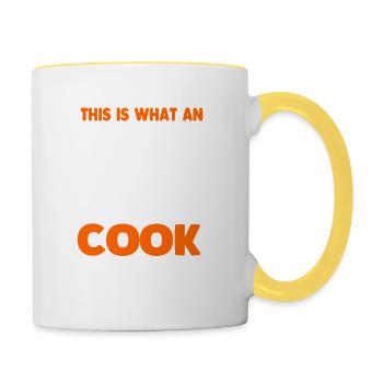 Un cuistot étonnant - Mug contrasté - blanc/jaune - Droite