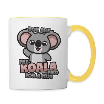 Koala hug - Contrasting Mug - white/yellow - Right