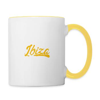 Ibiza Urlaub Urlaubsreise Reise Geschenk - Tasse zweifarbig - Weiß/Gelb - Rechts