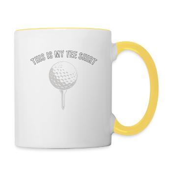 Golf Lustige Geschenke Für Golgspieler - Tasse zweifarbig - Weiß/Gelb - Rechts