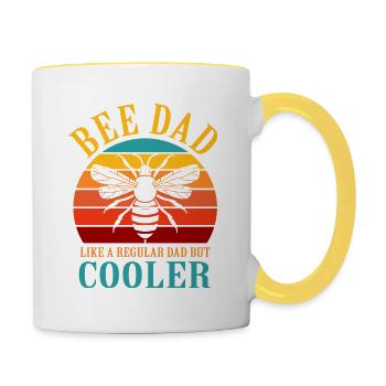 Bee Dad Lustiger Imker Fun Pun Bee Whisperer - Tasse zweifarbig - Weiß/Gelb - Rechts