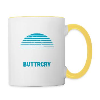 Schwimmer Schwimmen - Tasse zweifarbig - Weiß/Gelb - Rechts