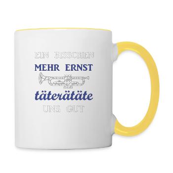 Lustige Freche Sprüche - Tasse zweifarbig - Weiß/Gelb - Rechts