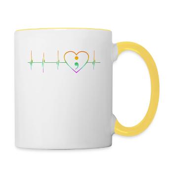 Show your support Mental Health - Contrasting Mug - white/yellow - Right