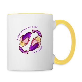 Cute Cats Design Banana - Contrasting Mug - white/yellow - Right
