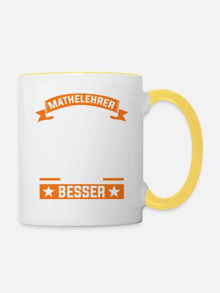 Mathelehrer Algebra Mathematiker Mathe - Tasse zweifarbig - Weiß/Gelb