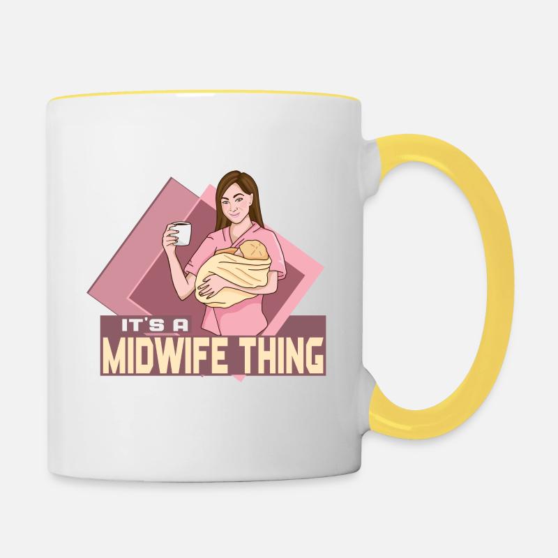 It’s a Midwife Thing - Mug contrasté - blanc/jaune