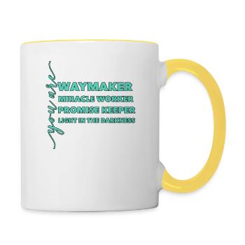 Waymaker & Vêtements chrétiens - Mug contrasté - blanc/jaune - Droite