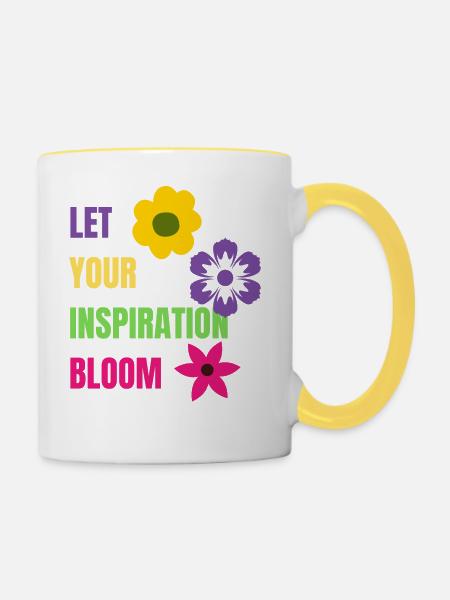 Let your Inspiration Bloom - Tasse zweifarbig - Weiß/Gelb
