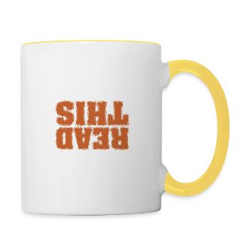 Des cadeaux de barman pour les serveurs et les hôtes - Mug contrasté - blanc/jaune - Droite