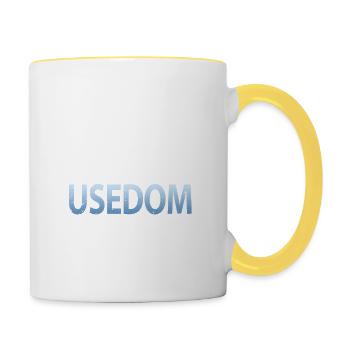 Usedom Vintage Anker Strand Sylt - Tasse zweifarbig - Weiß/Gelb - Rechts