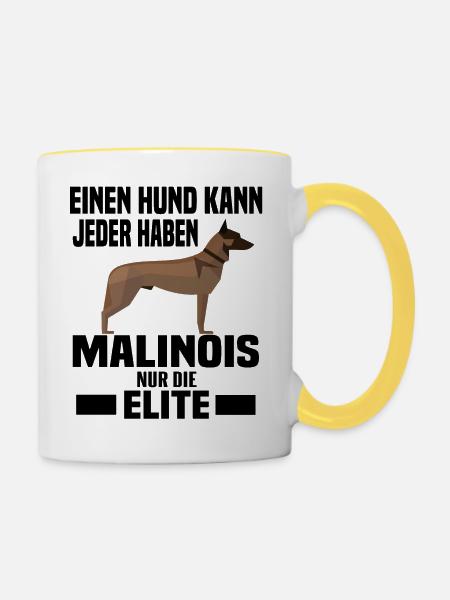 Belgian Malinois Agility Schutzhund - Tasse zweifarbig - Weiß/Gelb