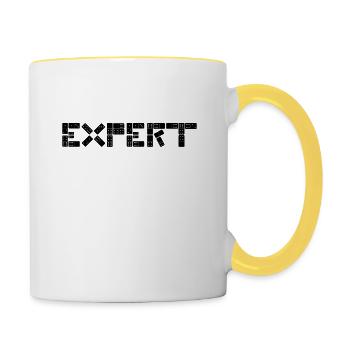 Domino expert Dominos dans text domino pierres - Mug contrasté - blanc/jaune - Droite