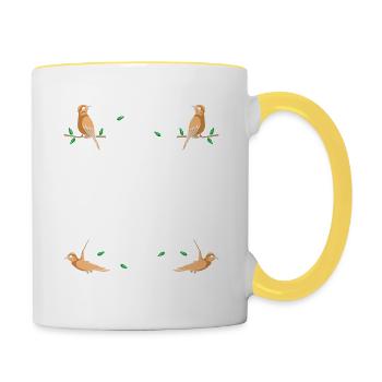 Cadeau de Nerd bird pour Bird Day ! - Mug contrasté - blanc/jaune - Droite