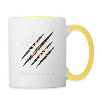 Dart, dartboard - Contrasting Mug - white/yellow - Right