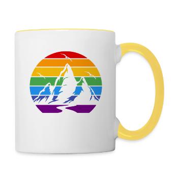 Find a Rainbow Day Mountain Birds - Contrasting Mug - white/yellow - Right