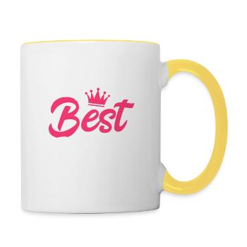 Meilleur Maman Maman Fête des mères - Mug contrasté - blanc/jaune - Droite