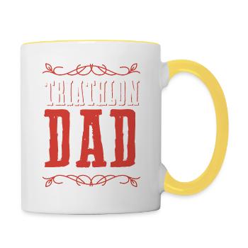 Triathlon dad - Contrasting Mug - white/yellow - Right