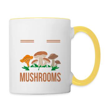 May Spontanéely Talk Mushrooms Day Fun Pun - Mug contrasté - blanc/jaune - Droite