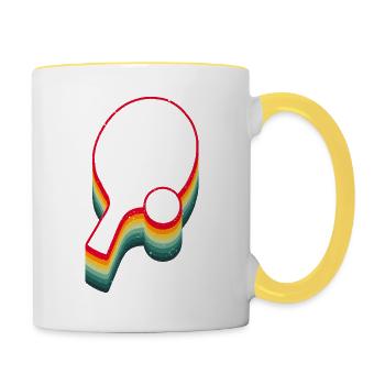 Retro Table Tennis Pingpong Paddle - Contrasting Mug - white/yellow - Right