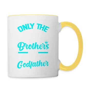 Pate Bruder Taufe - Tasse zweifarbig - Weiß/Gelb - Rechts